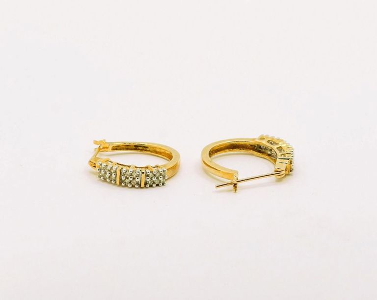 10K Diamond Hoop Earrings