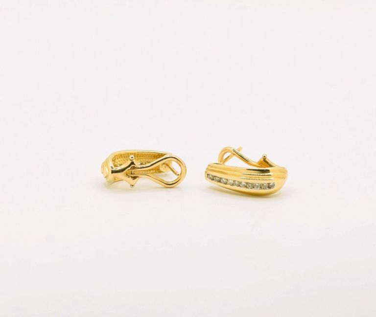 14K Diamond Hoop Earrings