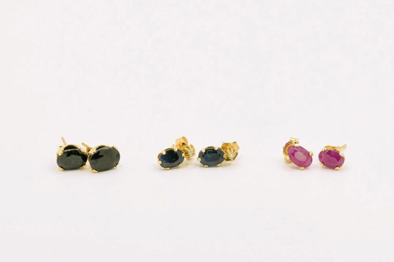 Lot of 3 Pairs of Stud Earrings