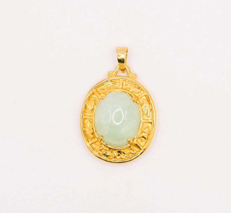 14K Jade Pendant
