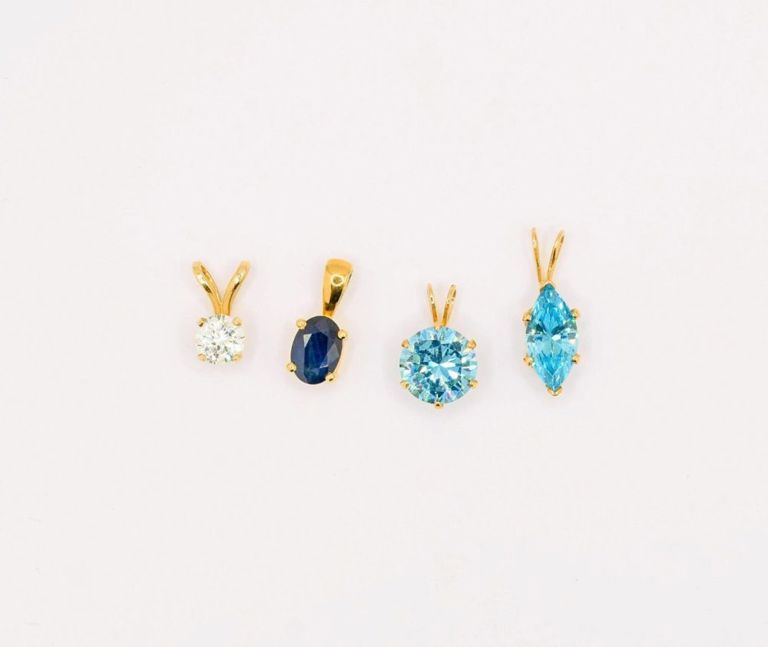 Lot of 4 Gemstone Pendants