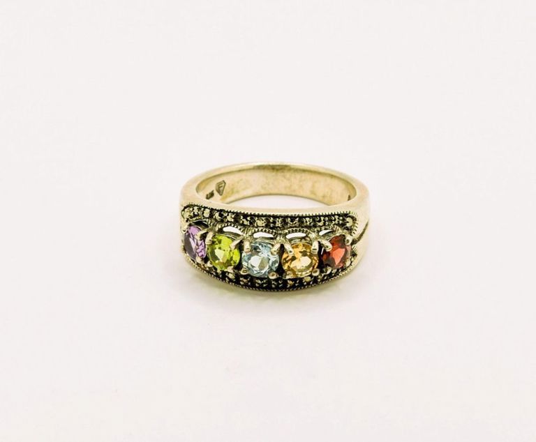 Sterling Silver Multi Gemstone Ring
