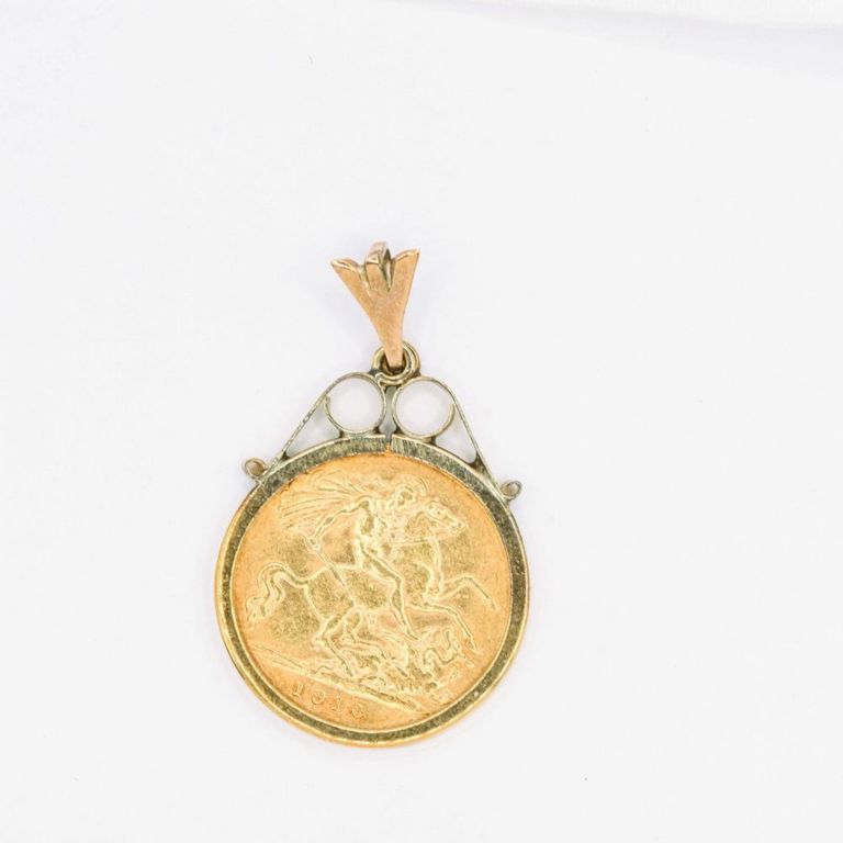1910 Gold Sovereign Edward VII Gold Coin Pendant