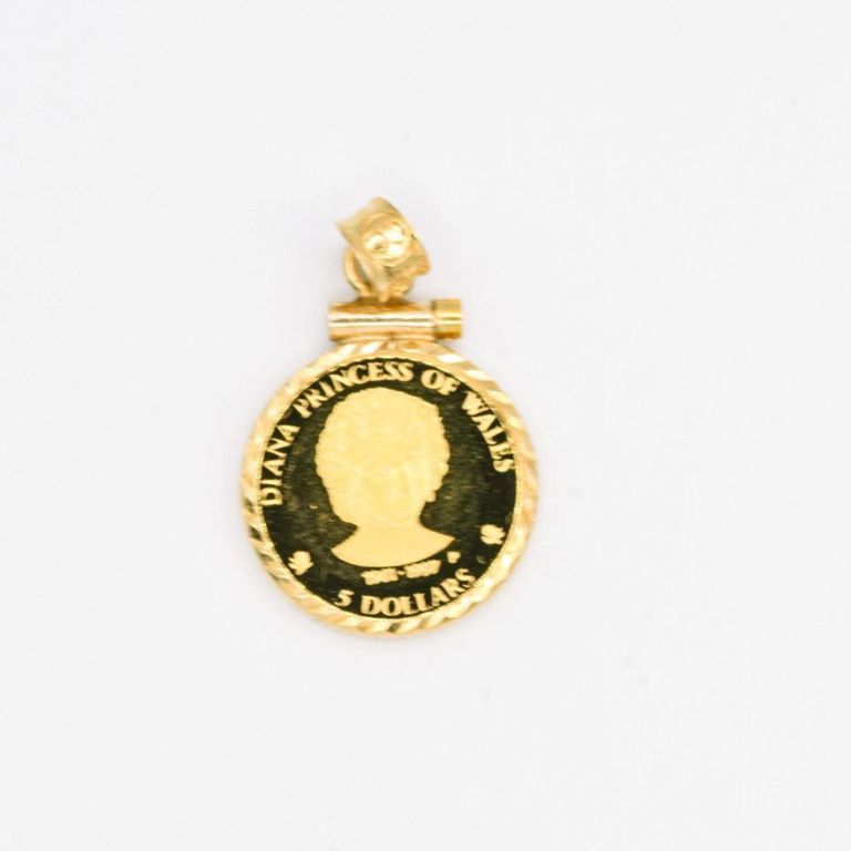 1997 Diana Princess of Wales Gold Coin Pendant