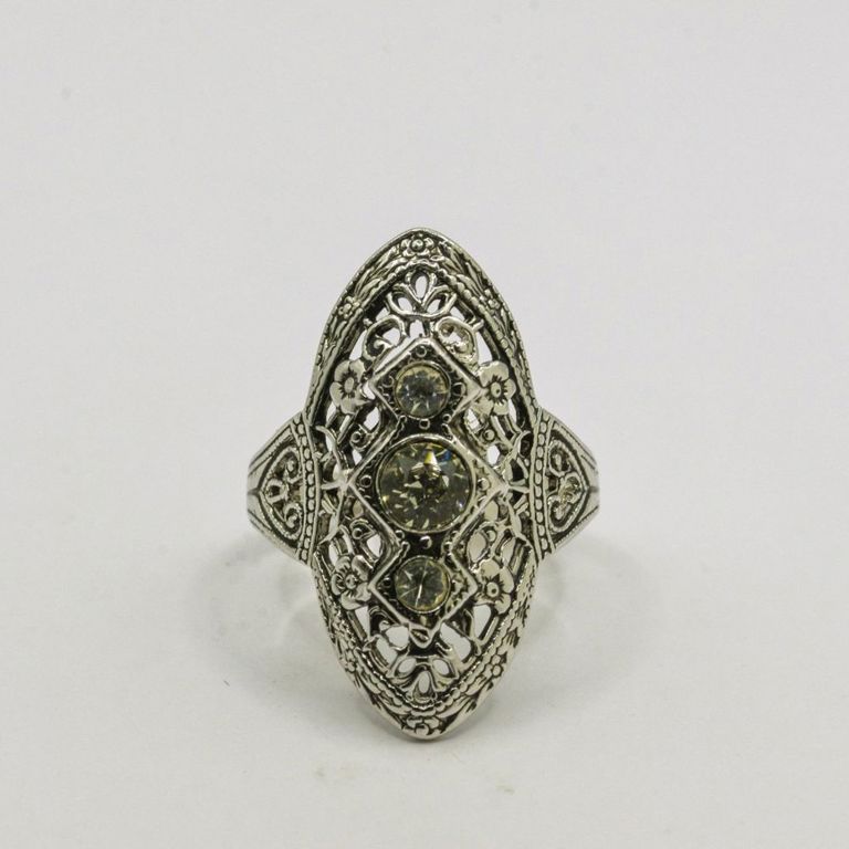 Sterling Silver CZ Filigree Ring