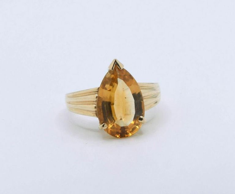 14K Yellow Gold Citrine Ring