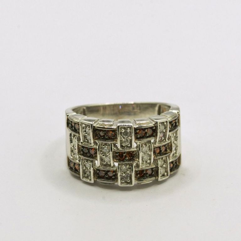 14KW White & Brown Diamond Band