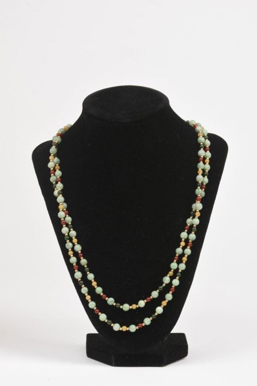 Multi-Color Jade & Gold Ball Necklace