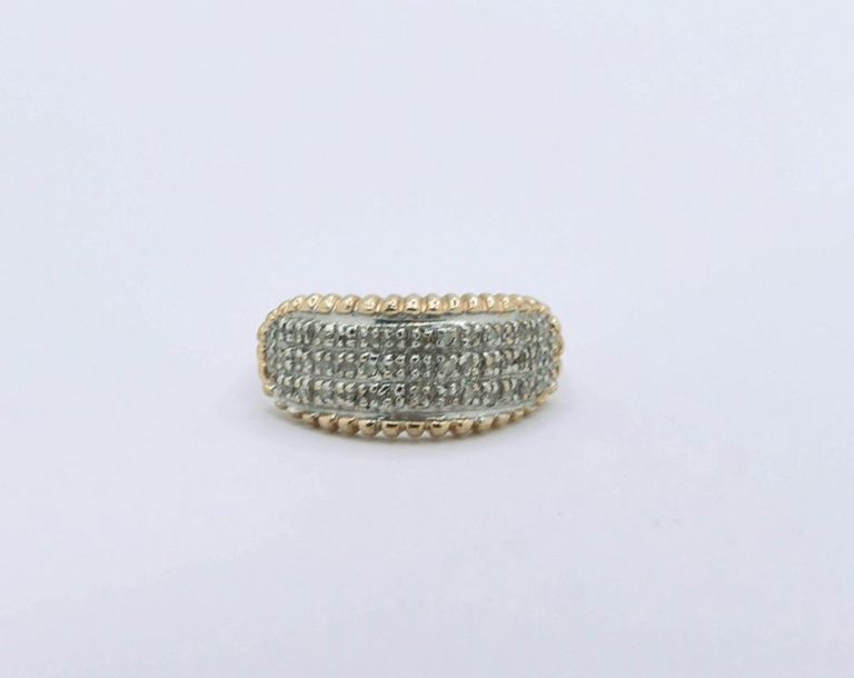14K Yellow Gold Diamond Cluster Ring