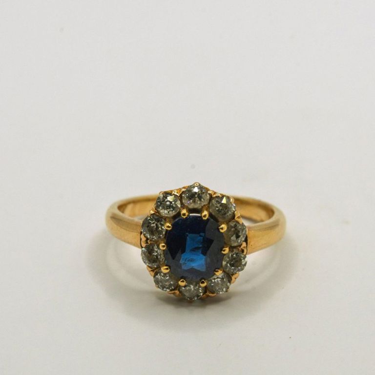 Gold, Sapphire and Diamond Ring.