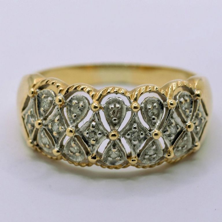 14KY Diamond Melee Ring