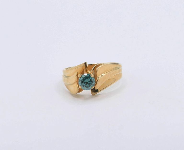 14K Yellow Gold Ceylon Sapphire Ring