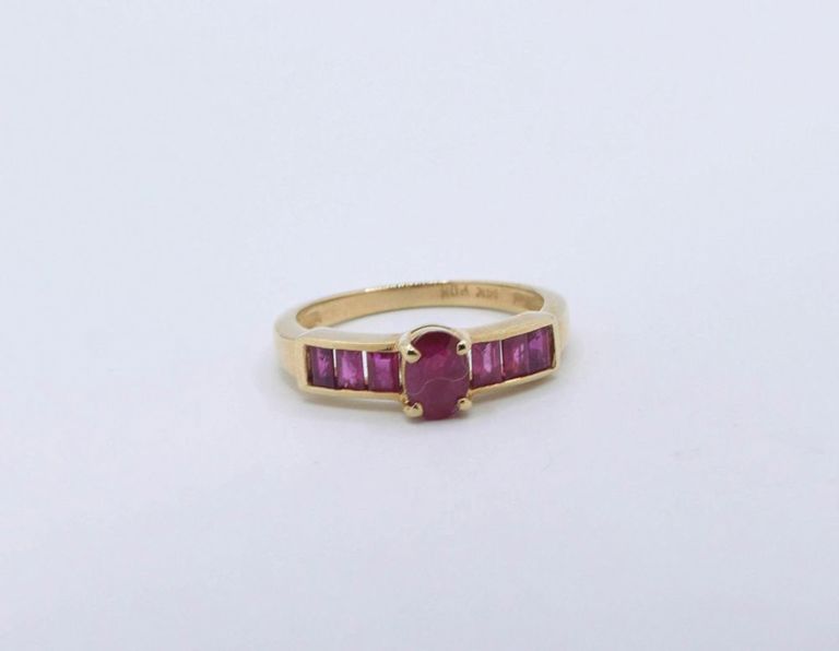 14K Yellow Gold Ruby Ring