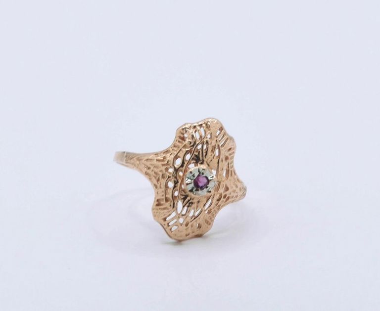 14K Rose Gold Ruby Ring