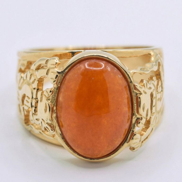 14K Yellow Gold Carnelian Ring
