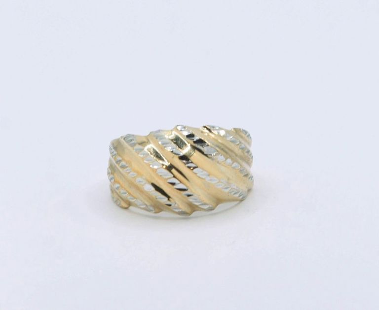 10K Two tone Dome Ring