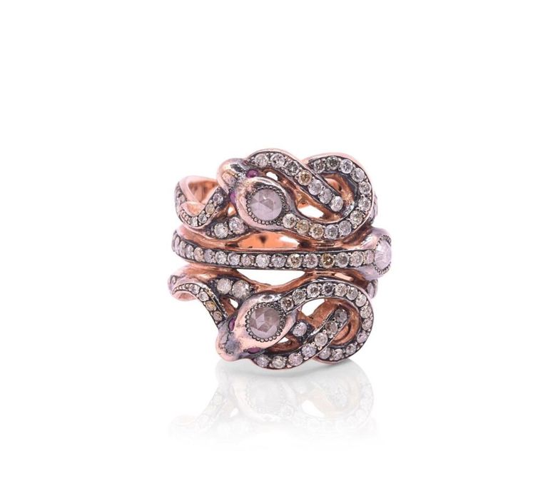 14K Sylva & Cie 3 Snake Ring