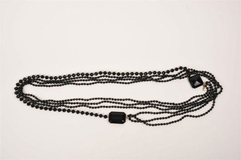 Yves Saint Laurent Long Black Beaded Necklace