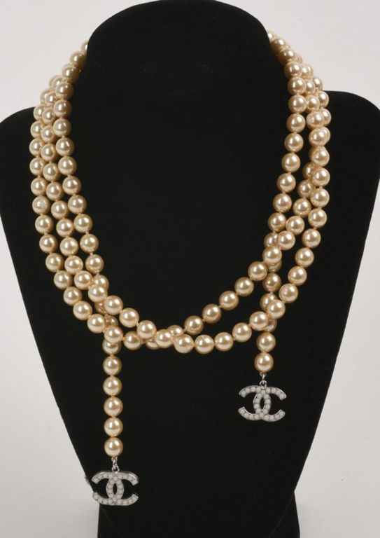 Chanel Pearl Lariat with Monogram