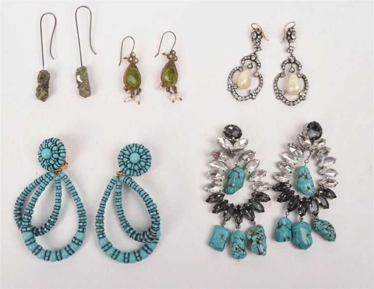 Five Pairs of Long Earrings.