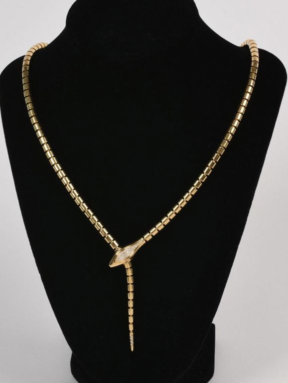 18K YG Sidney Garber Snake Lariat