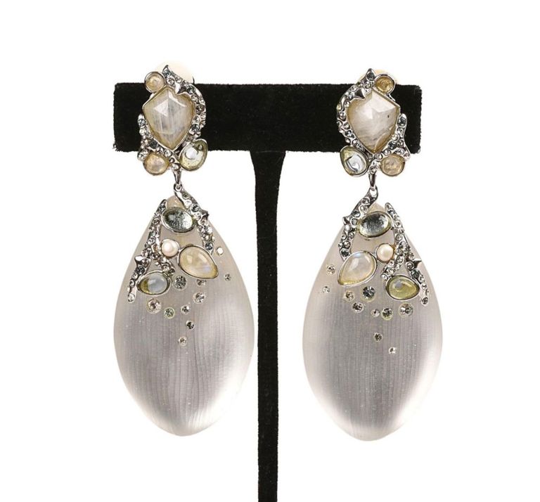 Alexis Bittar Lucite & Crystal Clip-On Earrings
