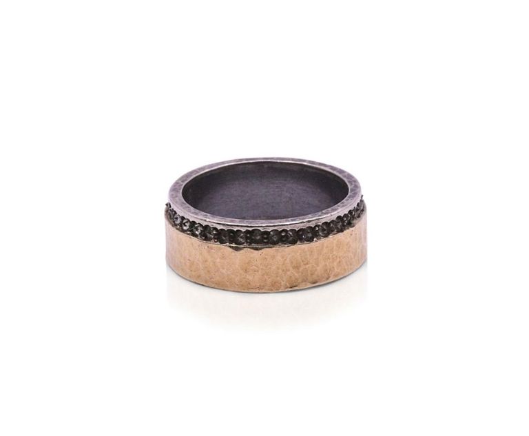 TAP Todd Pownell Sterling & 18K Inverted Diamond Band