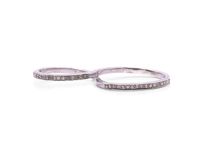 Sterling Silver & Diamond Infinity Double Ring