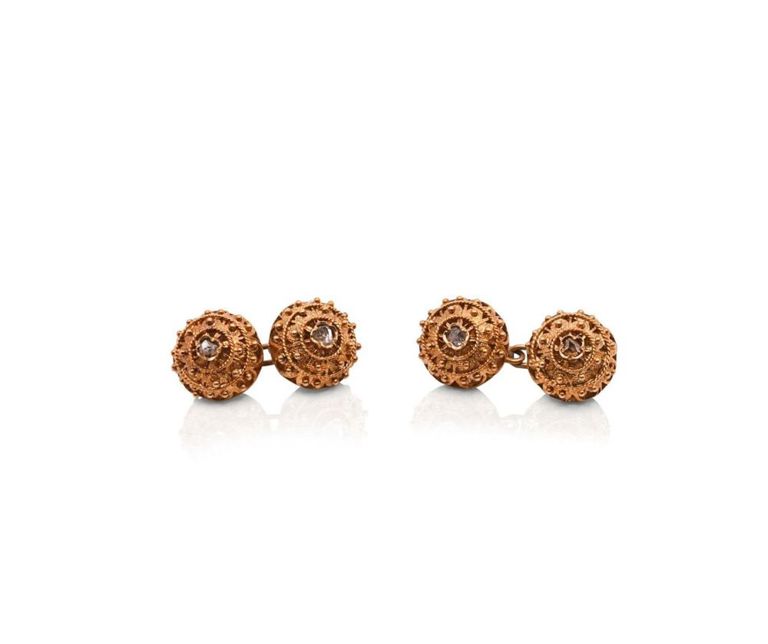 Victorian Gold Rough Diamond Cufflinks