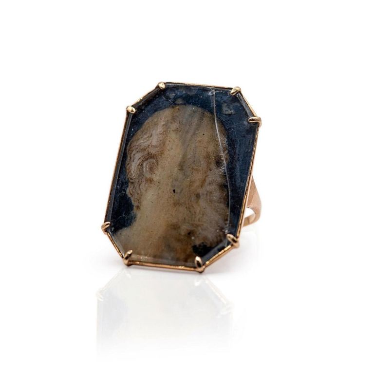 18K Gold De Vera Socrates Portrait Ring