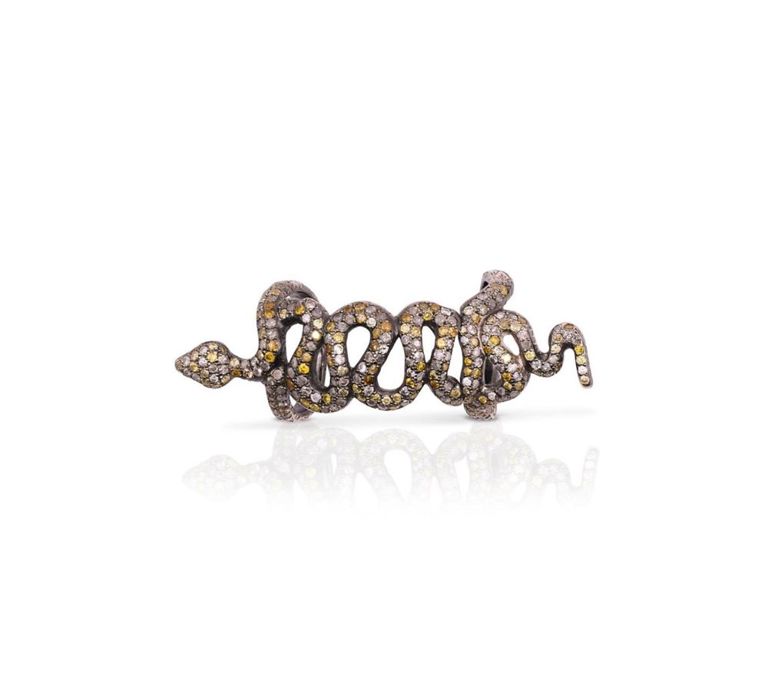 18K Loree Rodkin Diamond Coiled Snake Articulated Ring