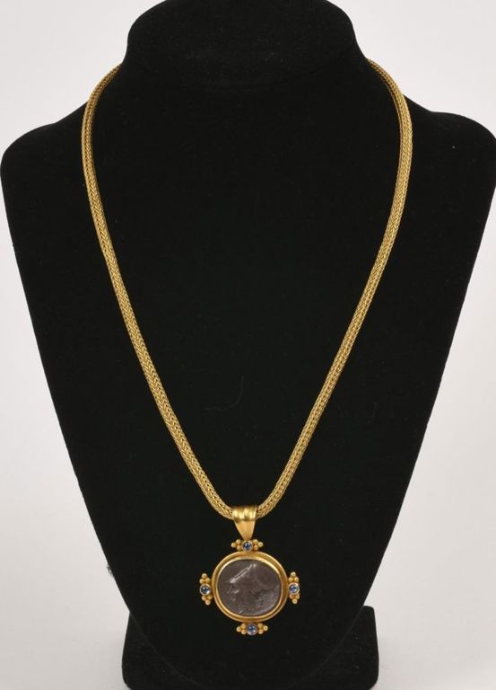 Neo Babylonian Pendant Necklace By Louise Parrish and Winifred Wager