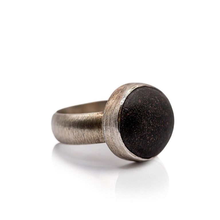 Sterling Silver Beach Stone Ring