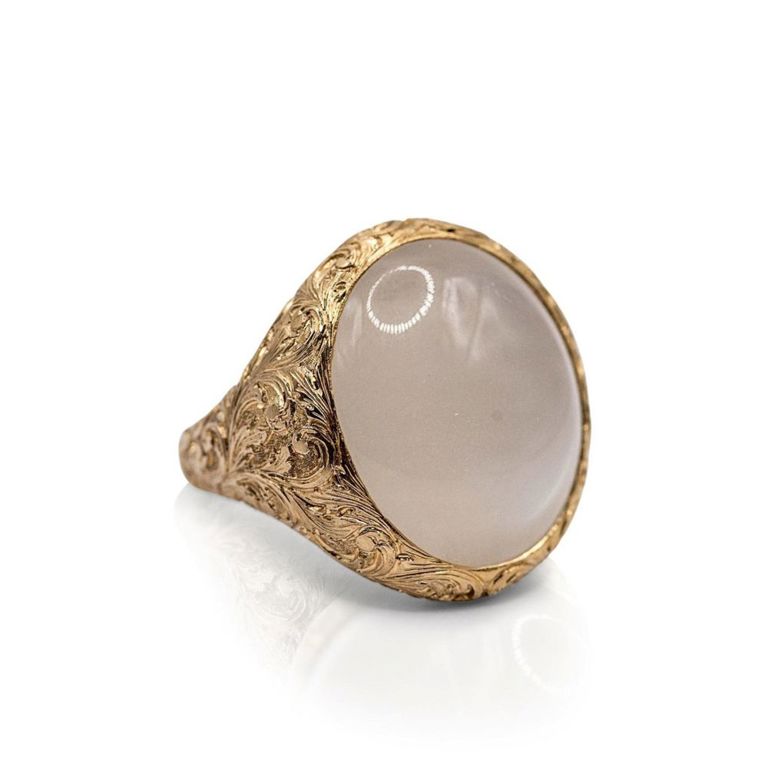 18K Gold Moonstone Ring
