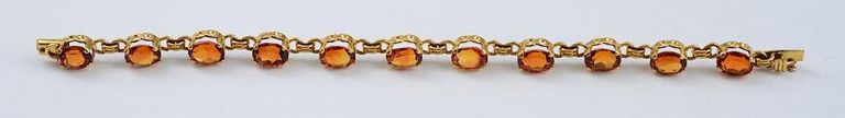 Retro 18k Gold and Citrine Bracelet