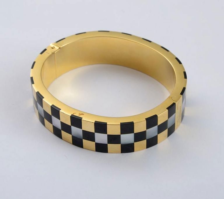 18k Gold Mother-of-pearl and Black Jade Bracelet, Tiffany & Co.