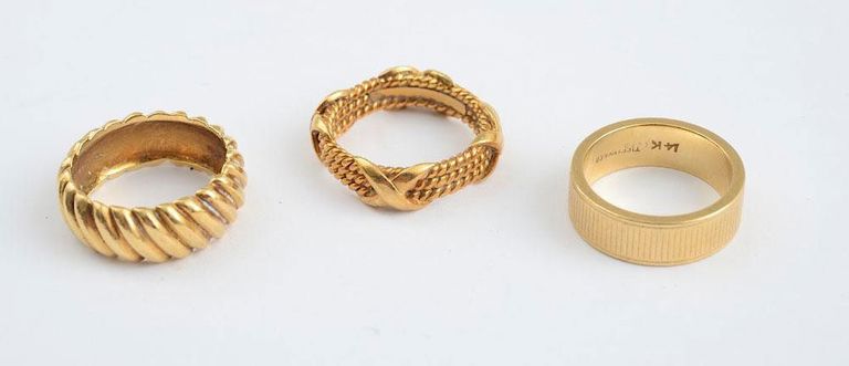 Three gold wedding bands, Tiffany & Co.