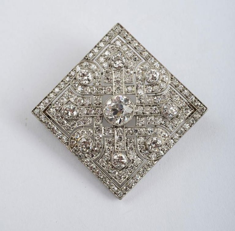 Art Deco Platinum and Diamond Brooch