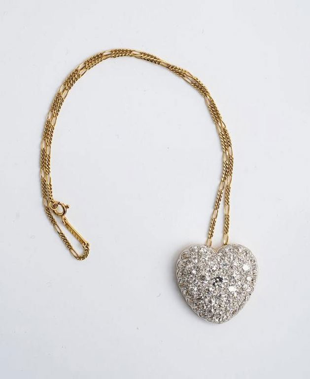 Edwardian Diamond Heart Pendant
