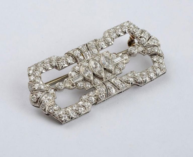 Art Deco Platinum and Diamond Brooch