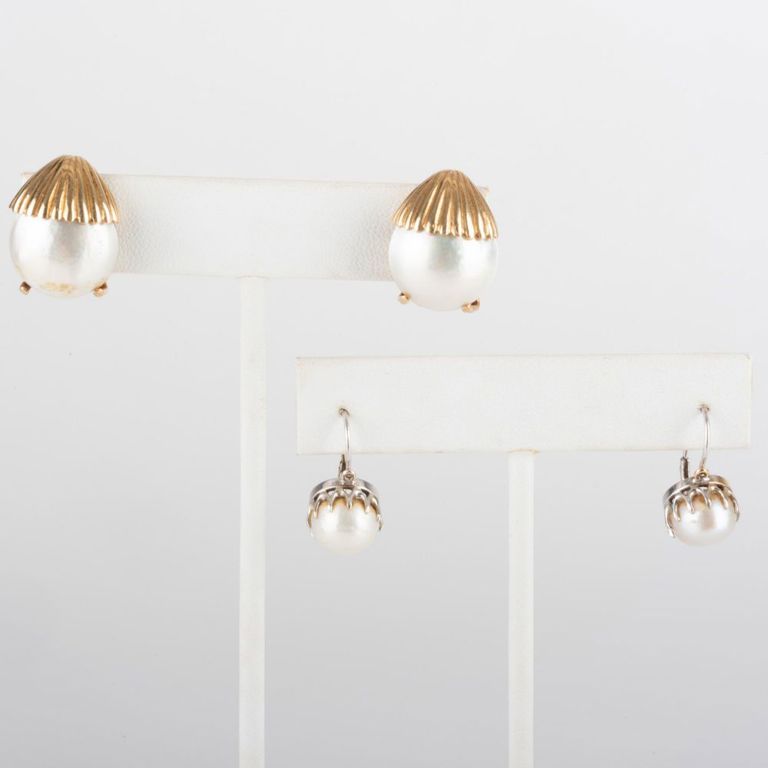 Two Pairs of Pearl Earrings