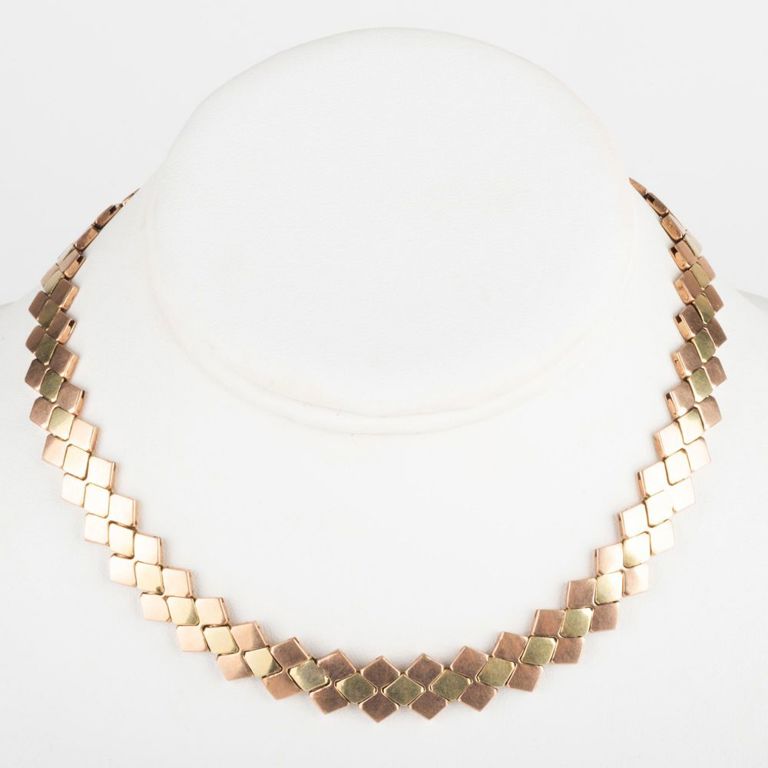 Retro 14k Yellow and Rose Gold Necklace