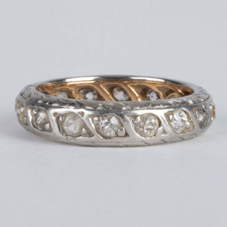 Platinum and Diamond Band Ring