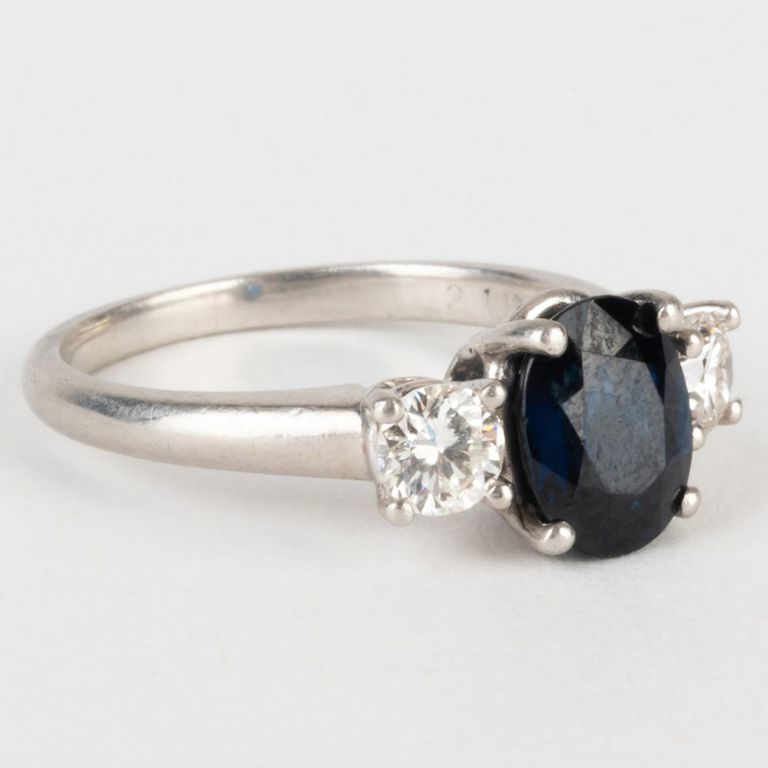 Platinum, Sapphire and Diamond Ring