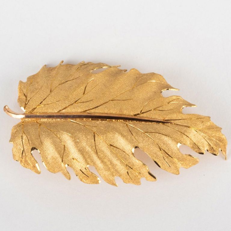 Buccellati 18k Gold Leaf Form Brooch