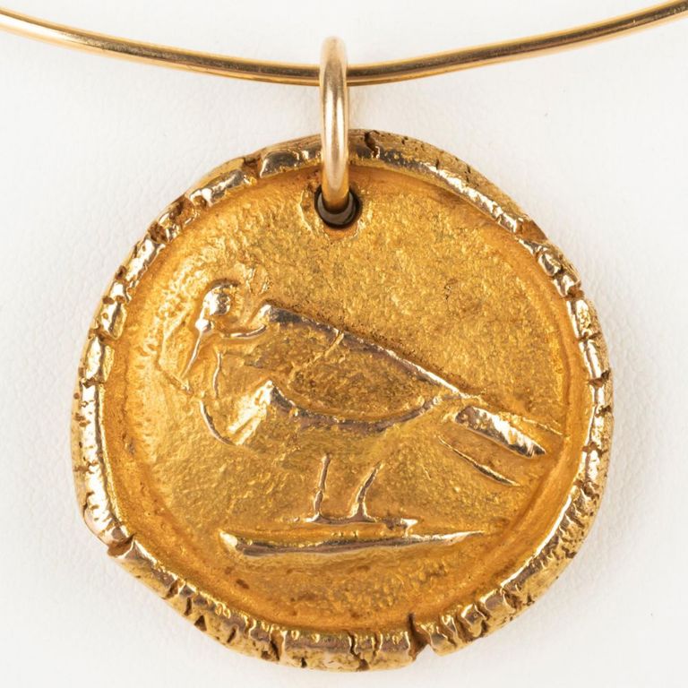 After Pablo Picasso 14k Gold Dove Pendant