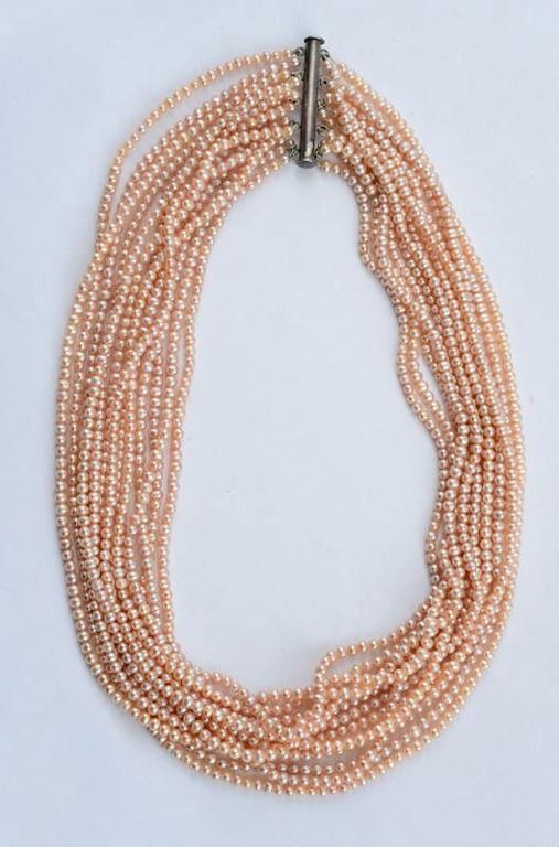 Multi-Strand Freshwater Pink Pearl Necklace