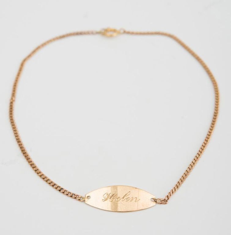 14k yellow gold ankle bracelet with charm