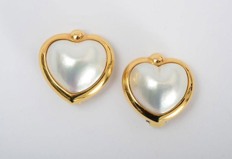 Pair of Brinkhaus 18k Gold and Cultured Pearl Earclips