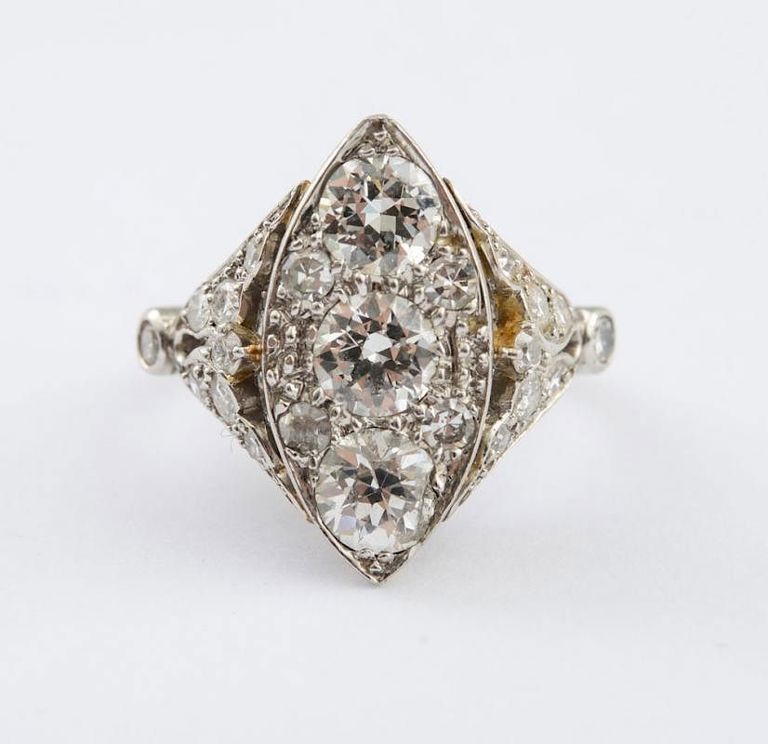 Art Deco Platinum and Diamond Ring